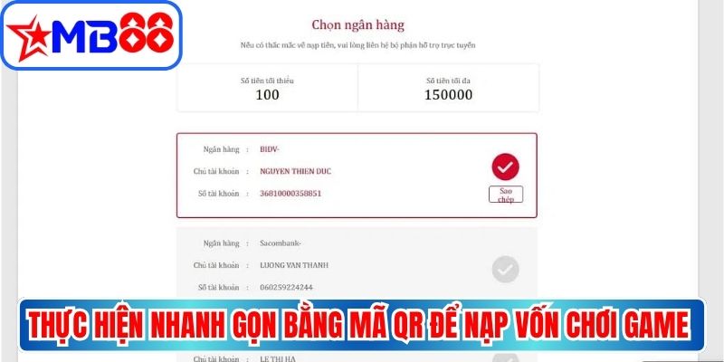Thực hiện nhanh gọn bằng mã QR để nạp vốn chơi game hàng ngày